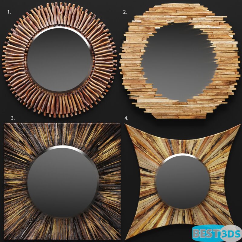 Ensemble de deux miroirs modernes