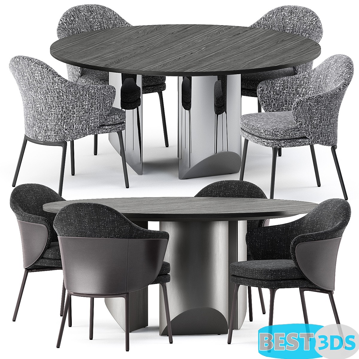ANGIE CHAIR and Wedge Table by Minotti - Ensemble Table et Chaises Moderne