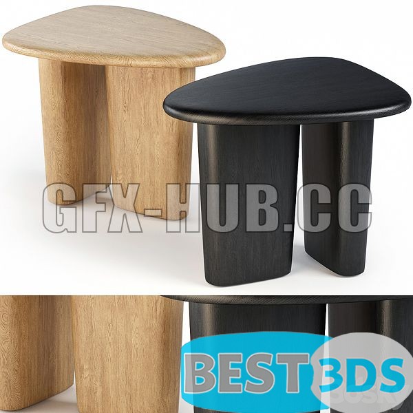 Table d’appoint sculpturale Kalle en chêne