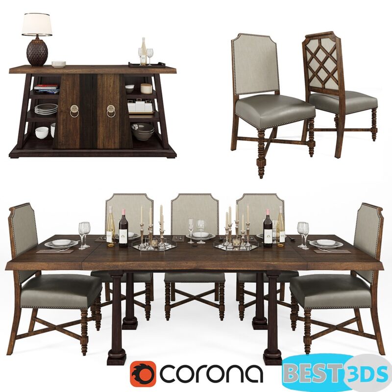 ART Furniture Inc American - Ensemble Table et Chaises Moderne