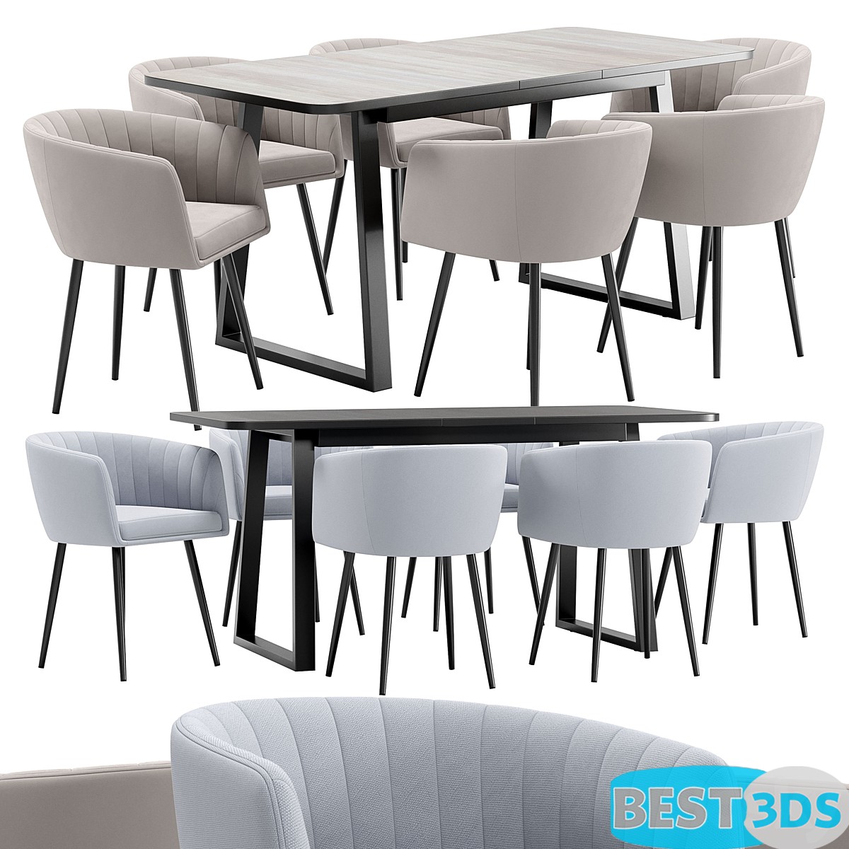 Alina dining chair and Sheffilton Table - Ensemble Table et Chaises Moderne