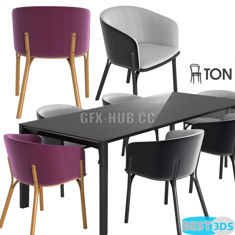 Armchair Split - Ensemble Table et Chaises Moderne