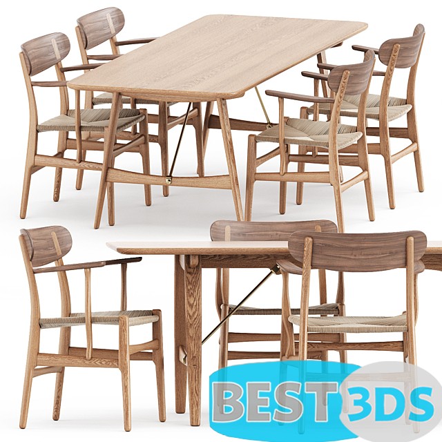 BM1160 hunting- Ensemble Table et Chaises Moderne