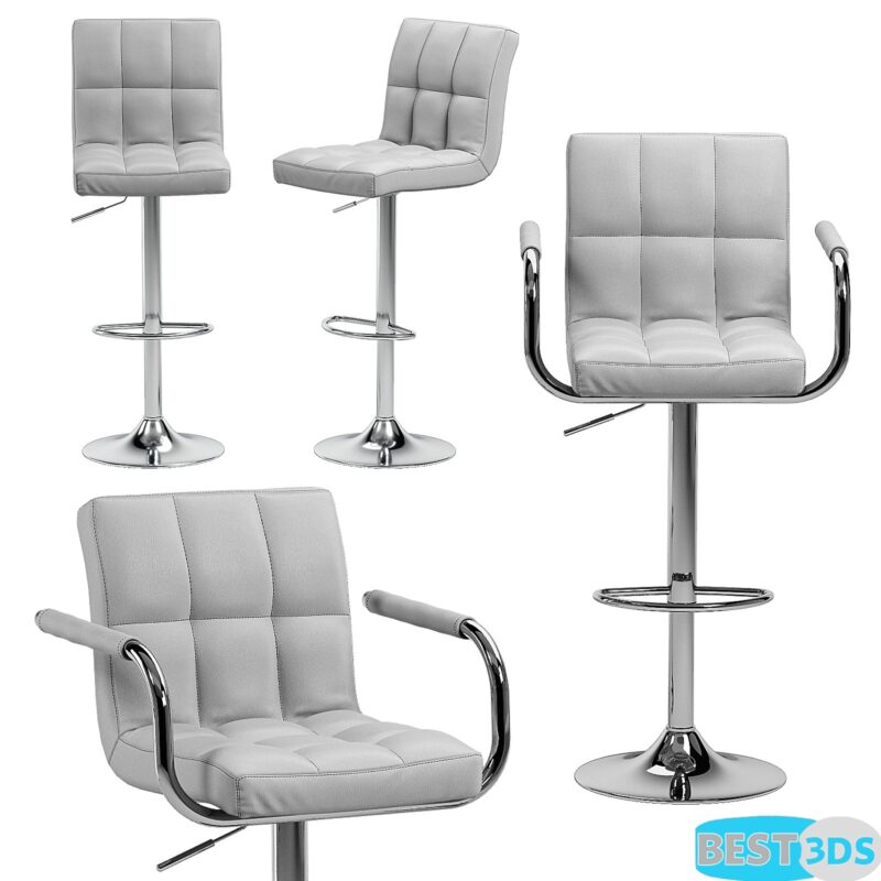 Tabouret Gris claire chromé