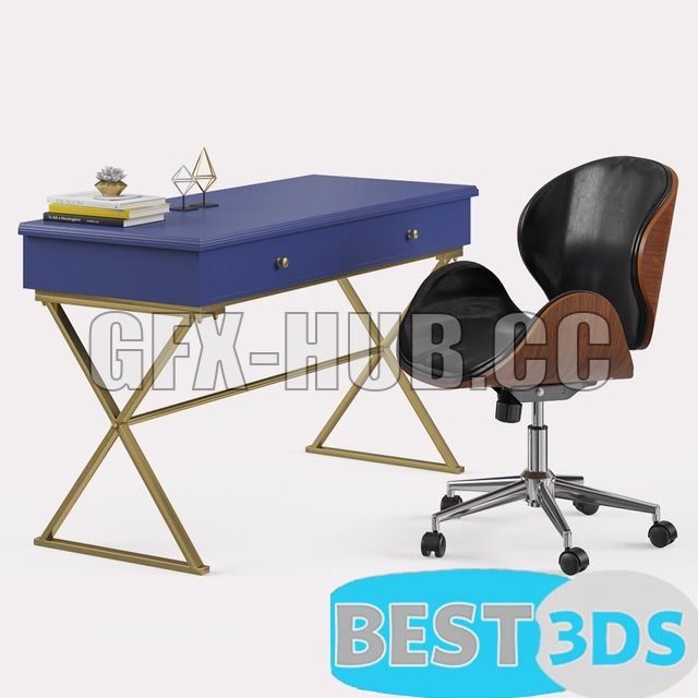 Chaise Baxton Bruce + Bureau Linon