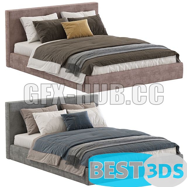 Lit Moderne Cushy Upholstered Platform Lit Moderne 6