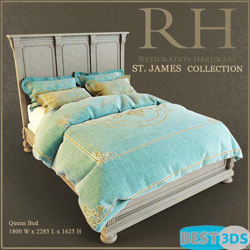 Bed ST James by Restoration Hardware - Modèle 3D Optimisé