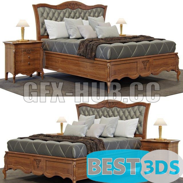 Bed Signorini and Coco - Certosa - Modèle 3D Optimisé