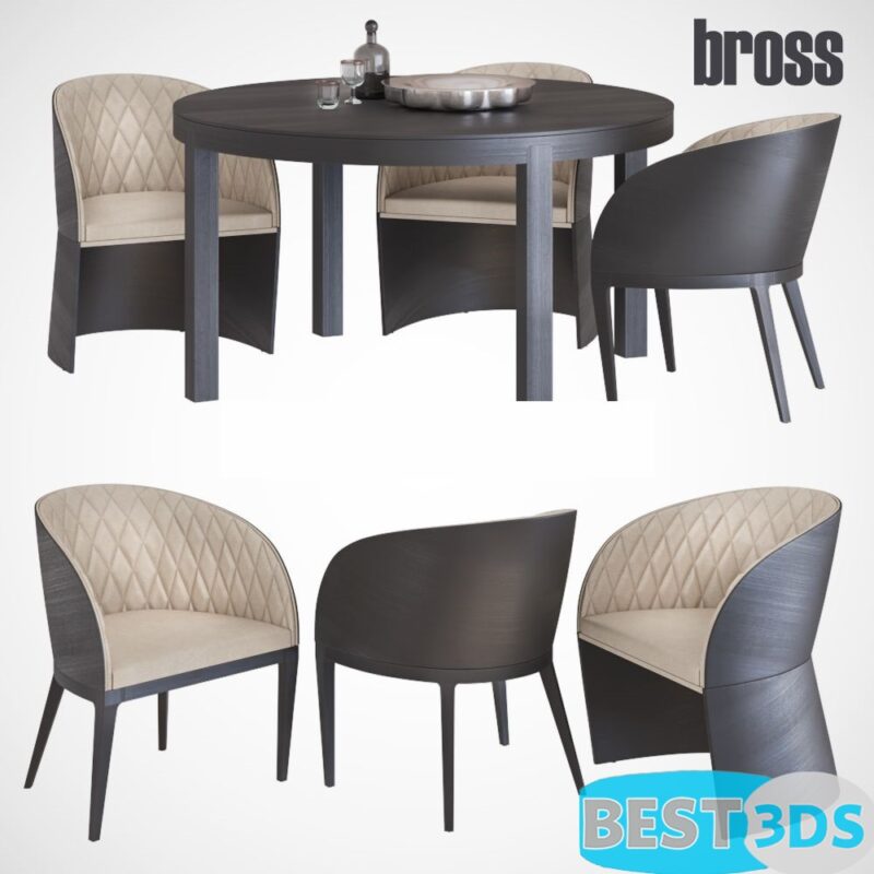 Bross Hug & Thor - Ensemble Table et Chaises Moderne