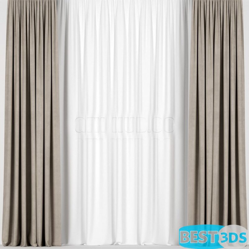 Rideaux marron avec tulle
