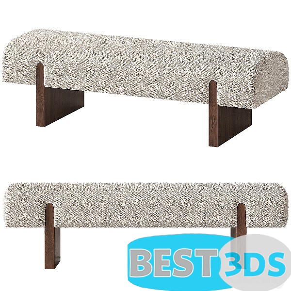 Modèle 3D - CB2 Socca Upholstered Bench