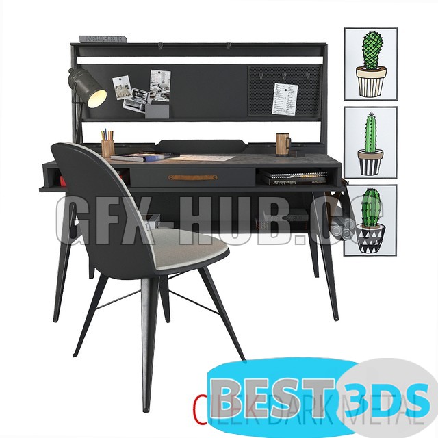 Bureau Métal Noir CILEK