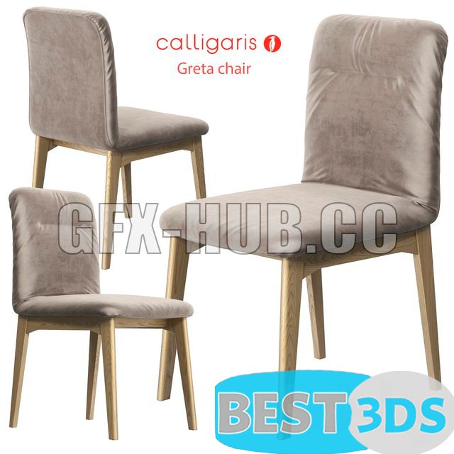 Chaise Greta (piètement bois) – Calligaris