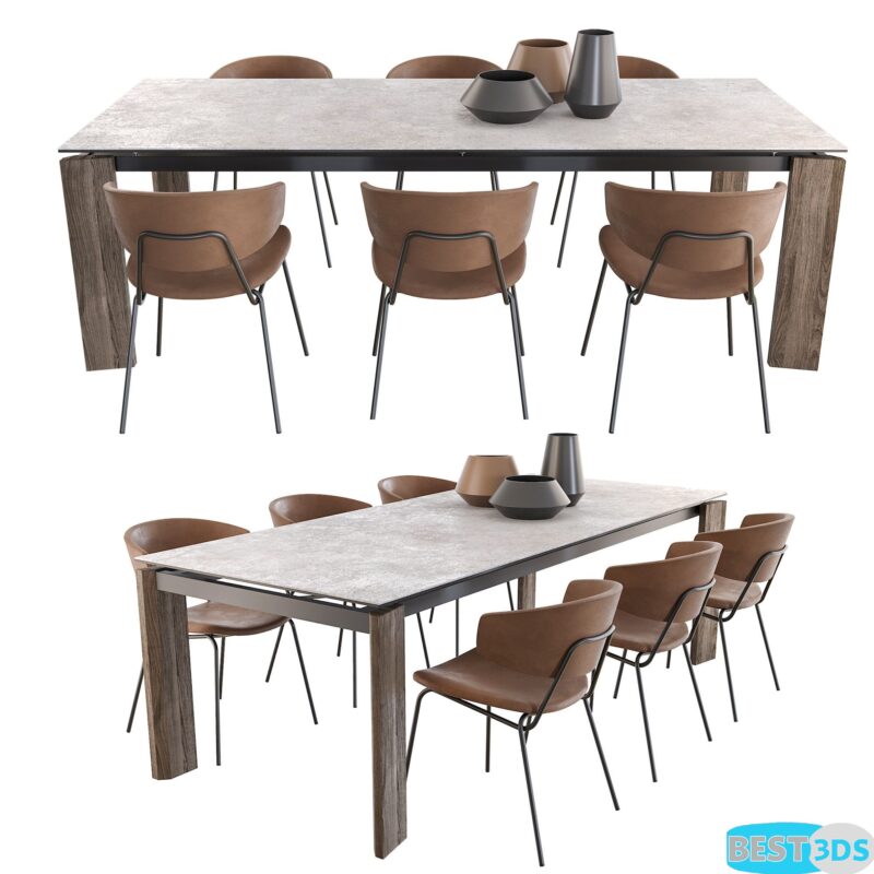 Calligaris - Ensemble Table et Chaises Moderne
