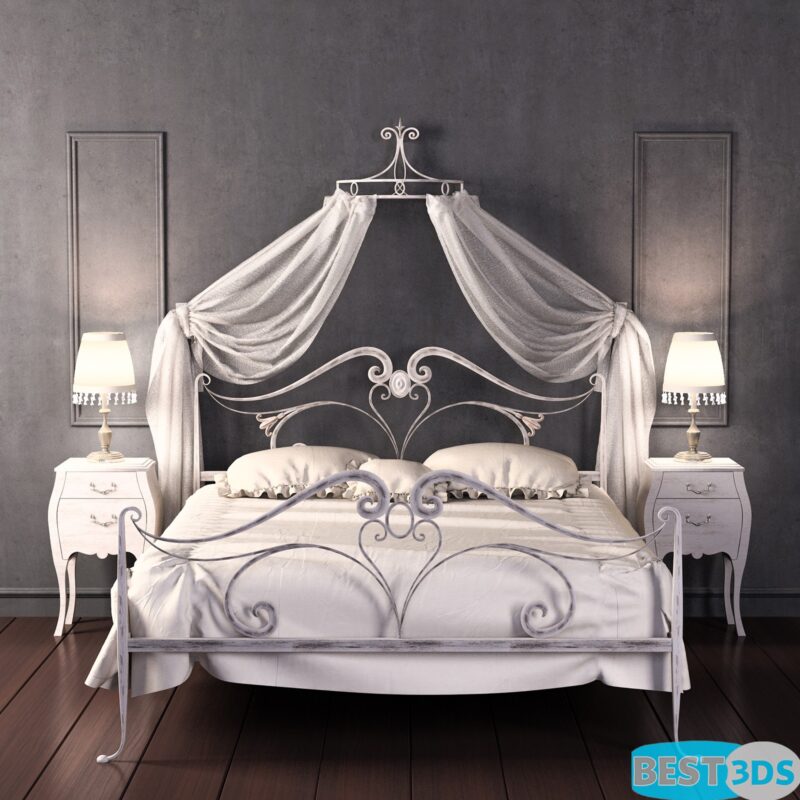 Canopy bed Giusti Portos DUCALE - Modèle 3D Optimisé