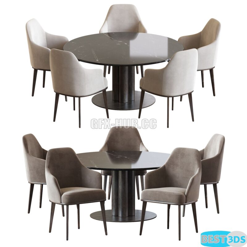Chair Liam and Goya Arflex Table - Ensemble Table et Chaises Moderne