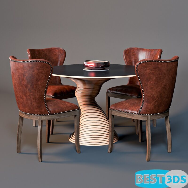 1743 - Ensemble Table et Chaises Moderne