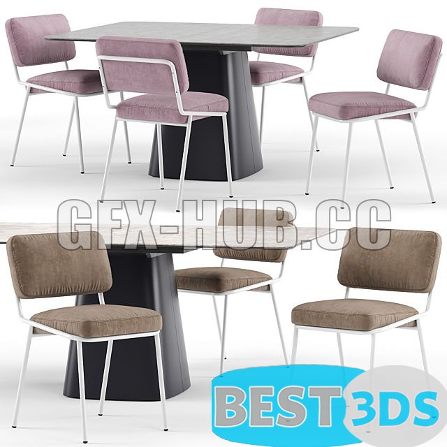 Hey Gio Extending Table - Ensemble Table et Chaises Moderne