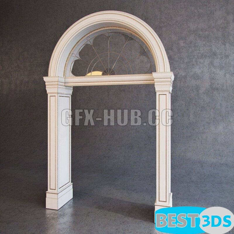 Portail classique avec vitrail
