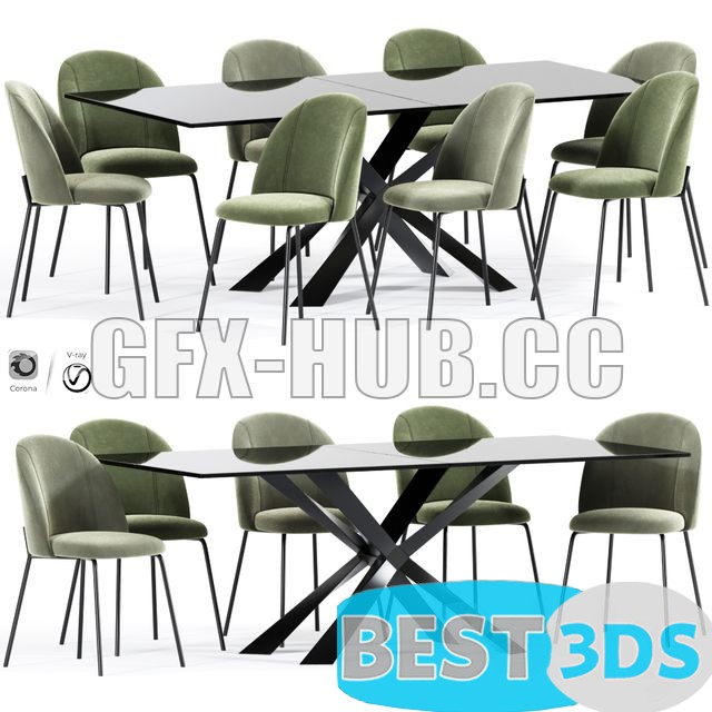 Modèle 3D Cloyd Dining Table Chair Collection