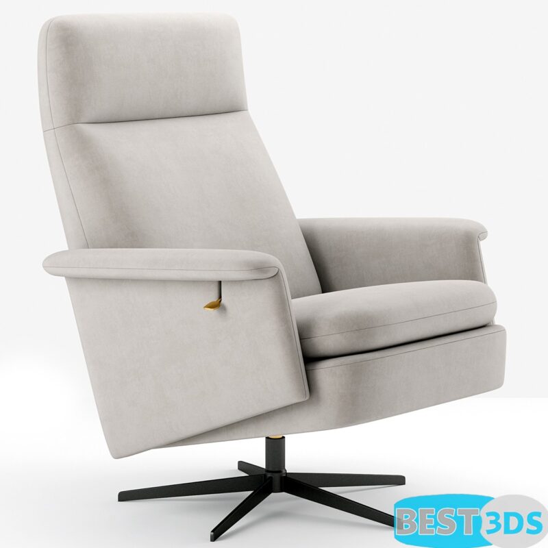 Modèle 3D - Crescent Swivel Recliner Westelm