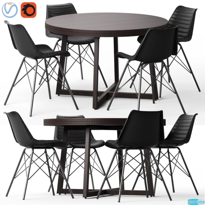 Modèle 3D Cult Living Deter Chair and Zephyr Table