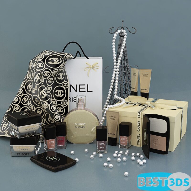 Decorative Set Chanel perfumes cosmetics