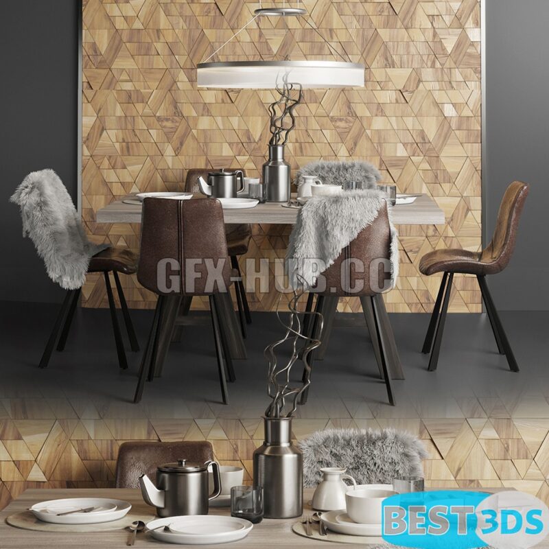 Modèle 3D Dining Group 3