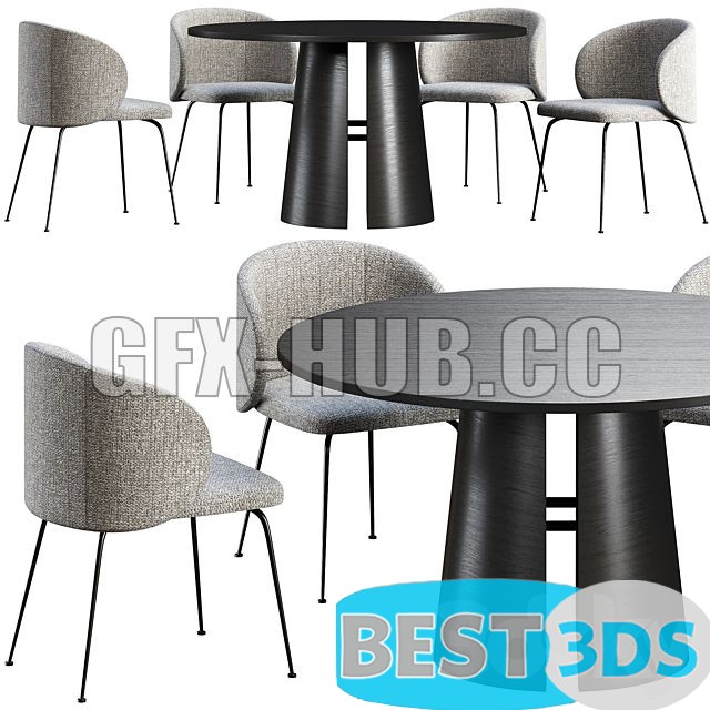 Modèle 3D Dining Table Teluat Cep Chair La Forma Minna