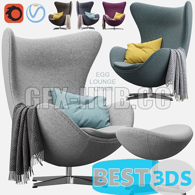 Modèle 3D - Egg Lounge Chair by Fritz Hansen