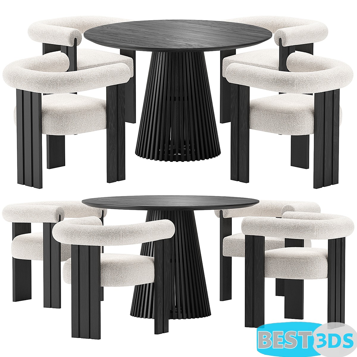 Modèle 3D Eichholtz Percy Chair and La Forma Irune Table
