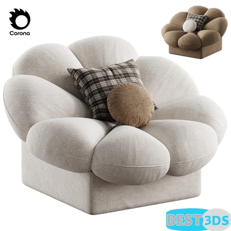 Modèle 3D - Flower shape armchair by WISEMAX FURNITURE