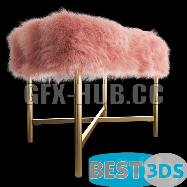 HomePop Decorative Faux Fur Square Ottoman - Modèle Optimisé