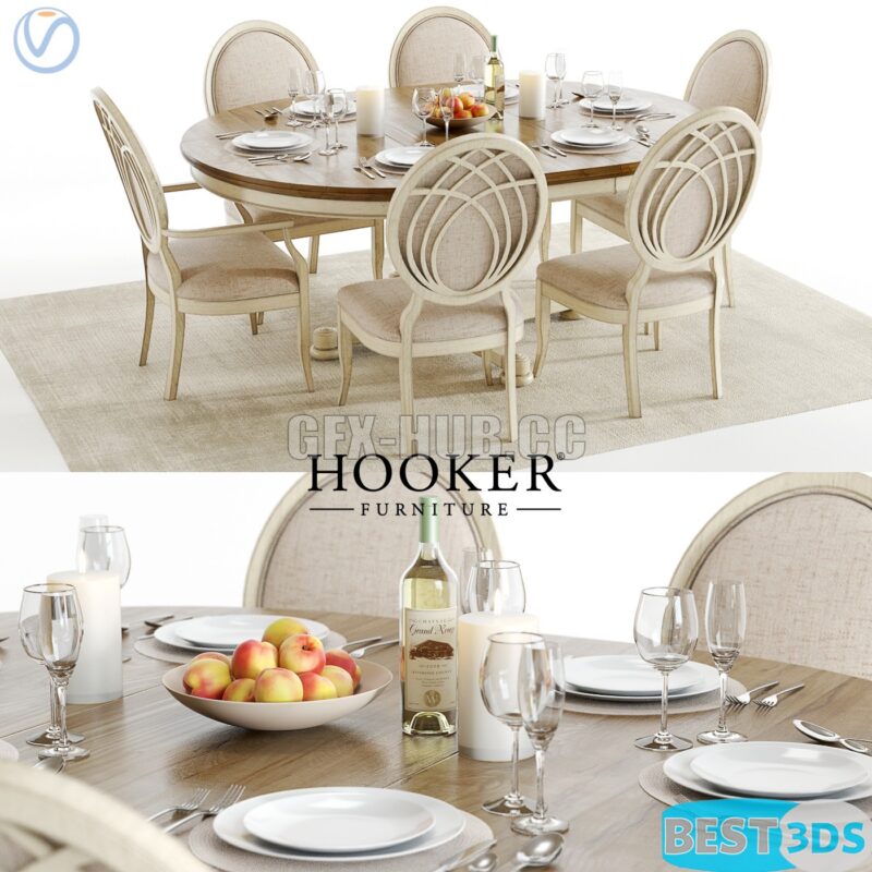 Modèle 3D Hooker Furniture Sunset Point set