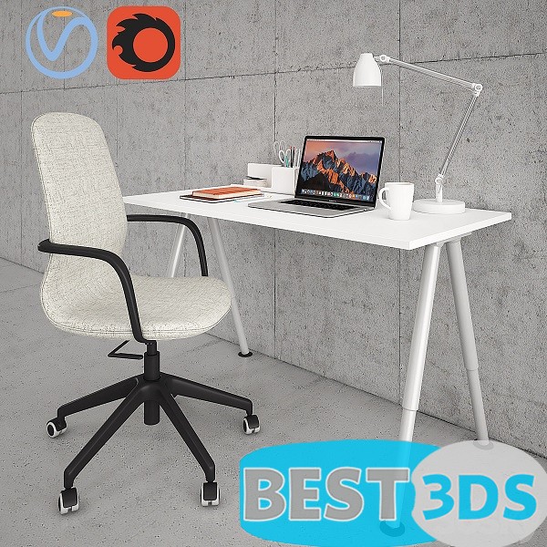 Bureau IKEA Thyge + Chaise Langfjall