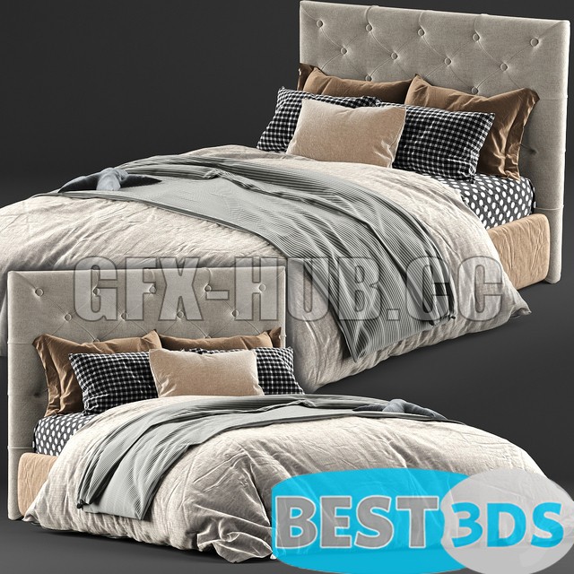 Lit design Kingston Queen Bed & Mattress (VIC Furniture)