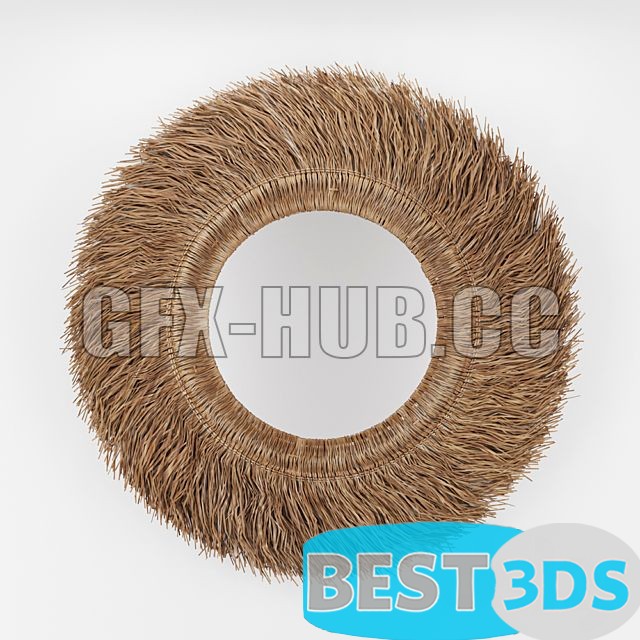Miroir en rotin et sisal