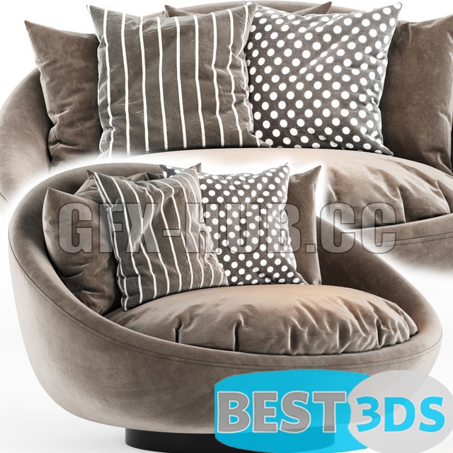 Lounge Chairs Lacoon with pillows - Modèle Optimisé