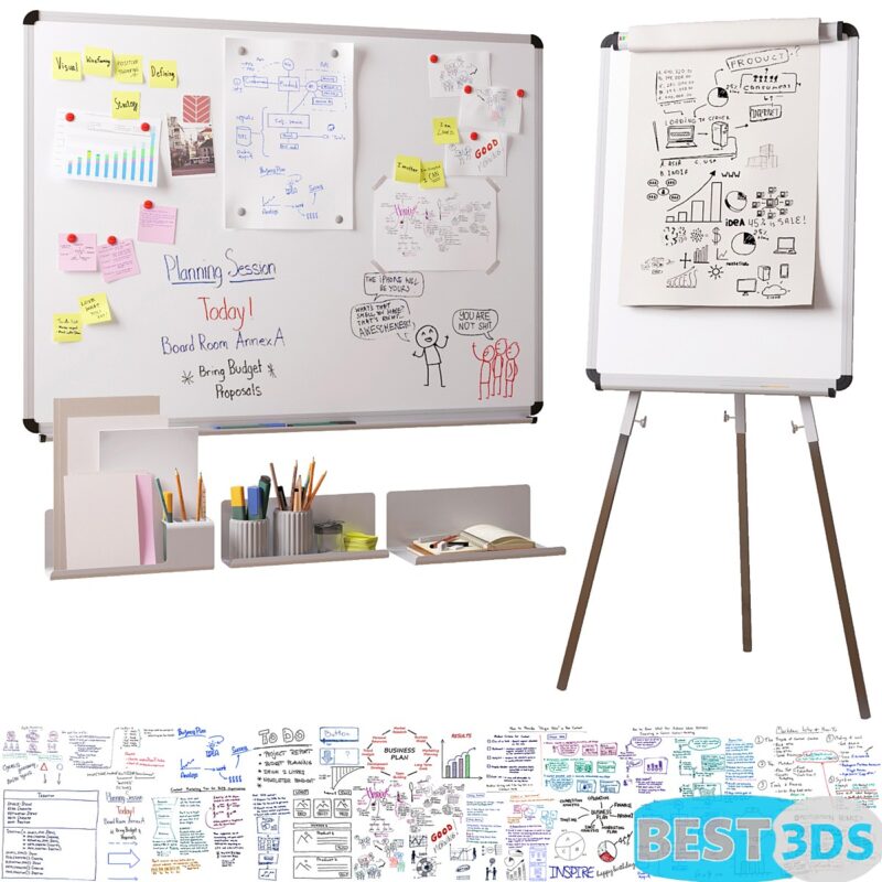 Tableau Blanc Magnétique + Paperboard