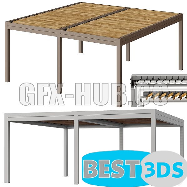 Pergola métal avec volets roulants 1.0