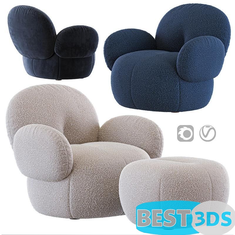Fauteuil Nana Love avec pouf – Freifrau