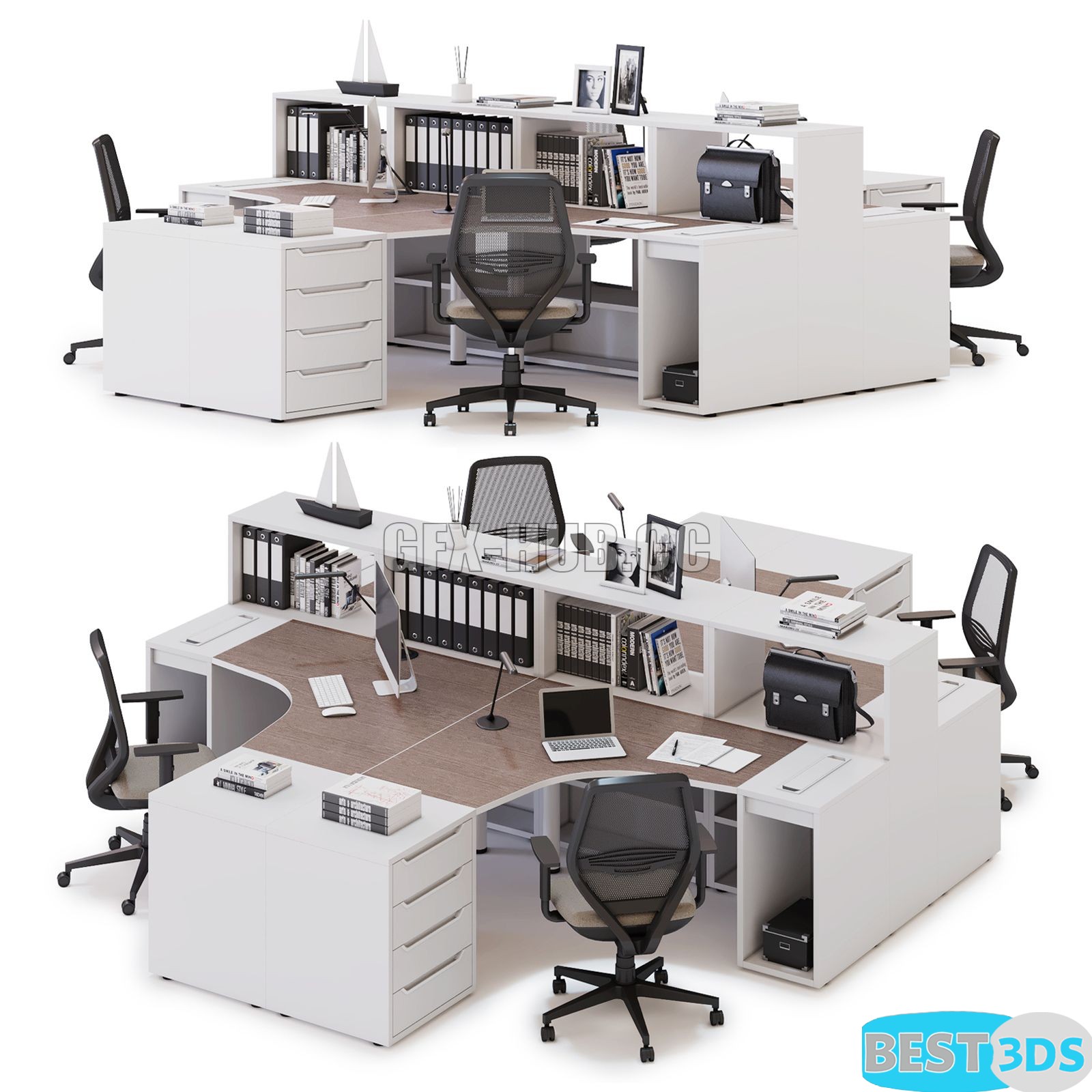 Pack model 3D- Mobilier De Bureau – Image 105