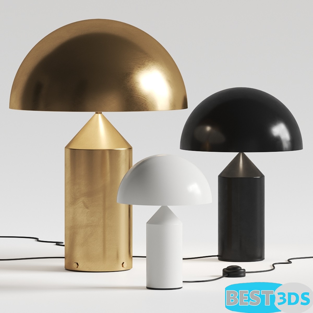 Oluce Atollo Lampee de table 3 size