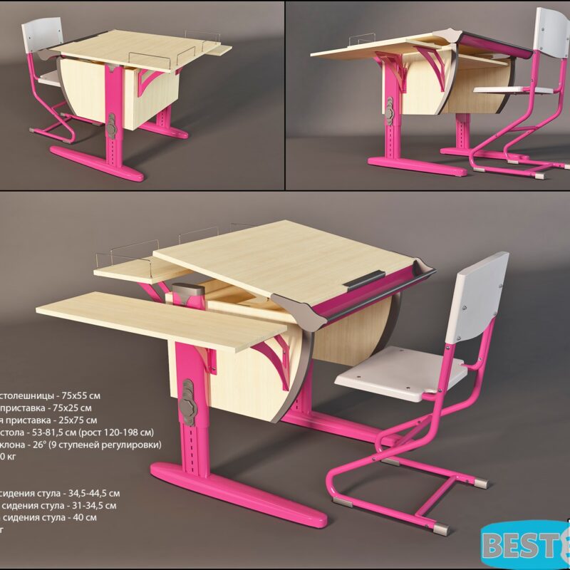 Bureau PARTA DEMI + Chaise Rose