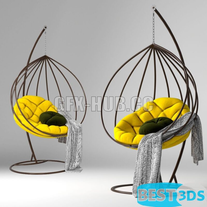Pendant Chair Cocoon Adele – Modèle 3D