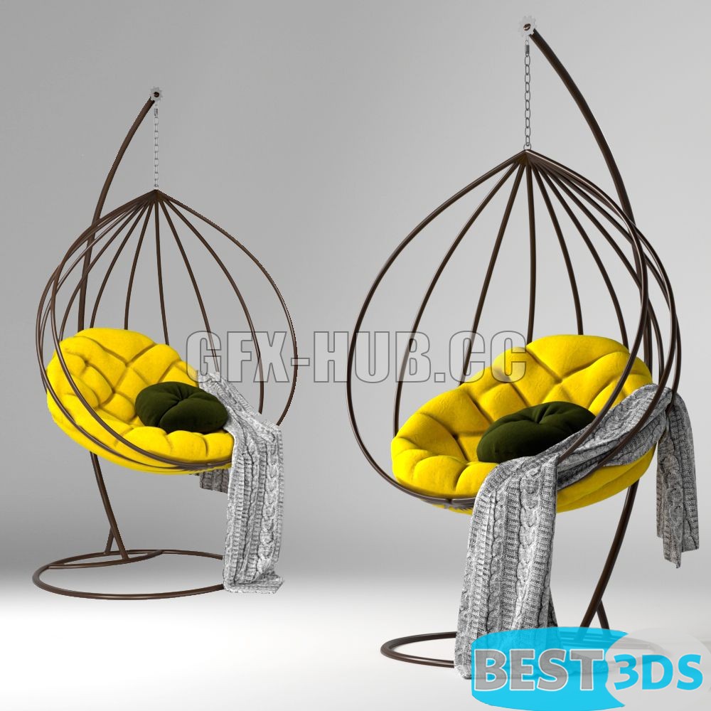 Pendant Chair Cocoon Adele – Modèle 3D