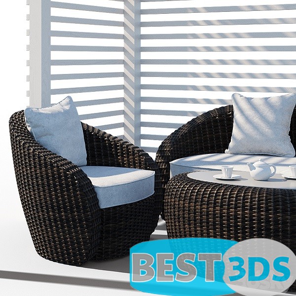 Modèle optimisé - Pergola With Garden Furniture Avela