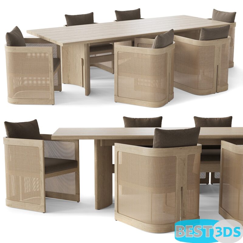Modèle optimisé - RH TRIESTE TEAK RECTANGULAR DINING TABLE