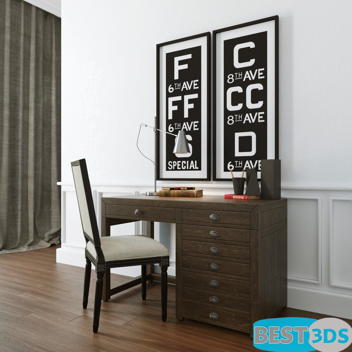 Pack model 3D- Mobilier De Bureau – Image 119