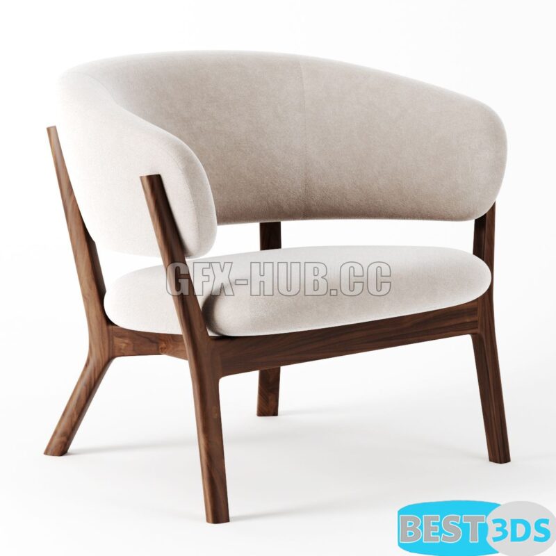 Roundish ARM lounge Chair by Maruni - Modèle Optimisé